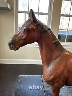 Large Vintage Hubley Cast Iron Horse Door Stop HEAVY! Almost 6 lbs