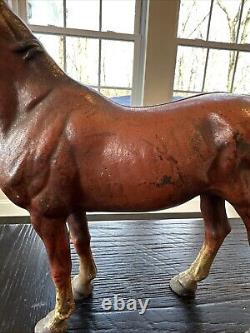 Large Vintage Hubley Cast Iron Horse Door Stop HEAVY! Almost 6 lbs