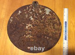 Large vintage 12lb cast iron sign Firemen's I. Co-displayed many years condition