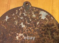 Large vintage 12lb cast iron sign Firemen's I. Co-displayed many years condition