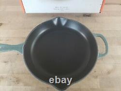 Le Creuset 26 10 1/4 Enamel Cast Iron Round Skillet Fry Pan Handle 2 Spout