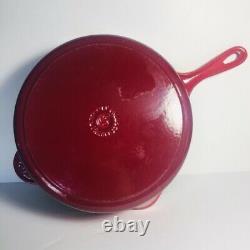 Le Creuset 27 Red Enamel Cast Iron Skillet Deep Pan 4 Quart Cookware pot FRANCE