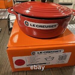 Le Creuset 2.75 QT Chili Red Shallow Round Cocotte Enamelled Cast Iron NEW