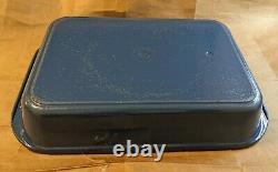 Le Creuset #40 Roaster Blue Lasagna Pan Enamel Cast Iron Baking Casserole Dish