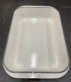 Le Creuset #40 White Enamel Cast Iron Baking Roasting Casserole Lasagna Pan Dish