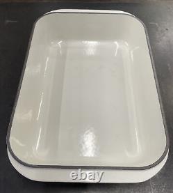 Le Creuset #40 White Enamel Cast Iron Baking Roasting Casserole Lasagna Pan Dish