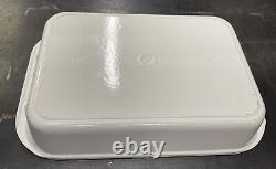 Le Creuset #40 White Enamel Cast Iron Baking Roasting Casserole Lasagna Pan Dish