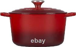 Le Creuset 5.25Qt Cast Iron Deep Round Dutch Oven Cerise