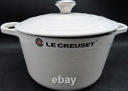 Le Creuset 5.25Qt Cast Iron Deep Round Dutch Oven, Shiny White