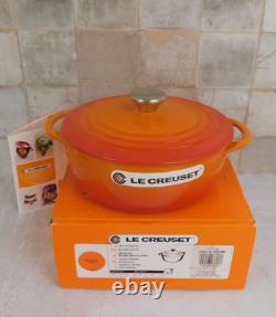 Le Creuset Cast Iron 2.75 Quart Shallow Round Dutch Oven, Flame Orange New