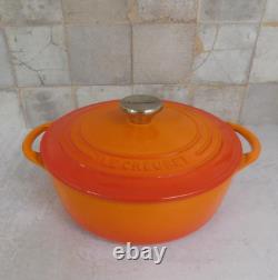 Le Creuset Cast Iron 2.75 Quart Shallow Round Dutch Oven, Flame Orange New