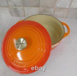 Le Creuset Cast Iron 2.75 Quart Shallow Round Dutch Oven, Flame Orange New