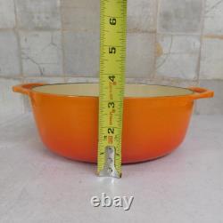 Le Creuset Cast Iron 2.75 Quart Shallow Round Dutch Oven, Flame Orange New