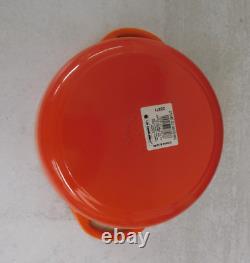 Le Creuset Cast Iron 2.75 Quart Shallow Round Dutch Oven, Flame Orange New