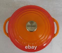 Le Creuset Cast Iron 2.75 Quart Shallow Round Dutch Oven, Flame Orange New