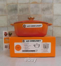Le Creuset Cast Iron 2.75 Quart Shallow Round Dutch Oven, Flame Orange New