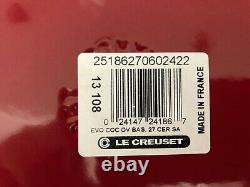 Le Creuset Cast Iron 3.5-Qt. #27 Oval Dutch Oven Cocotte Cherry Red Cerise, NIB