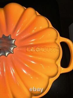 Le Creuset Cast Iron 4-Quart Pumpkin Cocotte Dutch Oven, Persimmon Orange