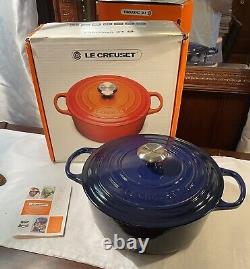 Le Creuset Cast Iron Round Dutch Oven 5.5 Qt Indigo Blue