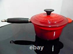 Le Creuset Enamel Cast Iron Cerise Sauce Pan Lid1.25qt #16 Phenolic Handle Knob