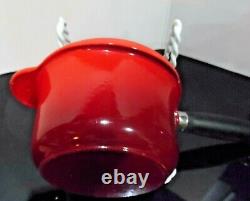 Le Creuset Enamel Cast Iron Cerise Sauce Pan Lid1.25qt #16 Phenolic Handle Knob