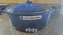 Le Creuset Enameled Cast Iron Oval Dutch Oven 6 3/4 Qt Blue Lapis NWOT
