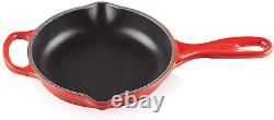 Le Creuset Enameled Cast Iron Signature Iron Handle Skillet, 6.33 (1/2 Qt.), Ce