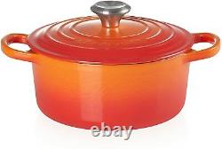 Le Creuset Enameled Cast Iron Signature Round Dutch Oven, 4.5 qt, (24 cm) Flame