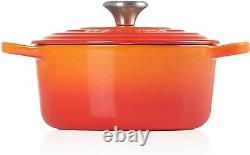 Le Creuset Enameled Cast Iron Signature Round Dutch Oven, 4.5 qt, (24 cm) Flame