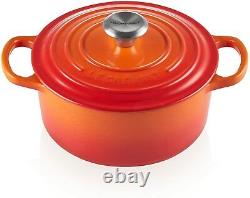 Le Creuset Enameled Cast Iron Signature Round Dutch Oven, 4.5 qt, (24 cm) Flame