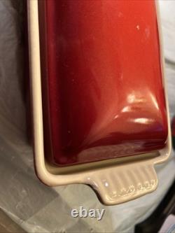 Le Creuset Enameled Cast Iron Terrine Pate Bread 2 Qt CHERRY With Lid #32
