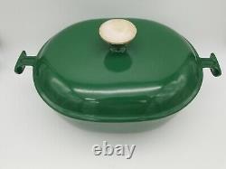 Le Creuset Enzo Mari La Mama Dutch Oven #29 Forest Green 5Qt Oval Pot Vintage