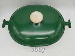 Le Creuset Enzo Mari La Mama Dutch Oven #29 Forest Green 5Qt Oval Pot Vintage