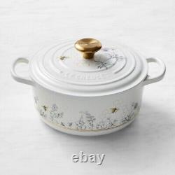 Le Creuset Honeycomb Bee White Rare Cast Iron Round Dutch Oven 4.5qt NIB New