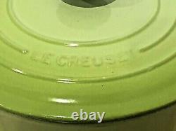 Le Creuset Kiwi Green 24 CM 4.5 Quart Round Cast Iron Dutch Oven Retired Color