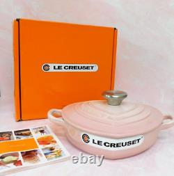 Le Creuset L'Amour Signature 1.25 Quart Heart Shaped Shallow Cocotte, Shell Pink
