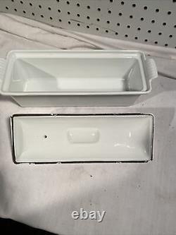 Le Creuset Pate Terrine White France Enamel Cast Iron Loaf Pan And Lid #28
