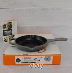 Le Creuset Signature Cast Iron 6.3 Inch Skillet, Flint Oyster Grey New