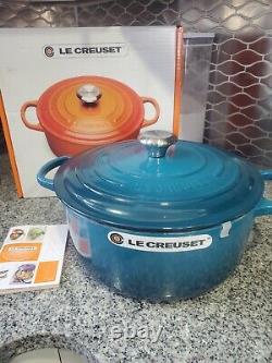 Le Creuset Signature Cast Iron 7.25 Quart Round Dutch Oven, Deep Teal NEW