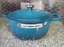 Le Creuset Signature Cast Iron 7.25 Quart Round Dutch Oven, Deep Teal NEW