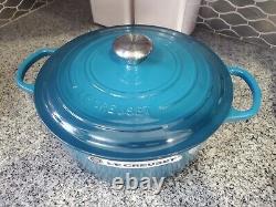 Le Creuset Signature Cast Iron 7.25 Quart Round Dutch Oven, Deep Teal NEW