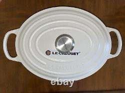 Le Creuset Signature Enameled Cast Iron Matte White Oval Dutch Oven NWOT