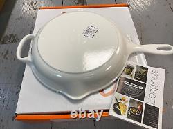 Le Creuset Signature Enameled Cast Iron Skillet 10 1/4 Shiny White NIBWD