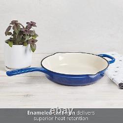 Legacy Enameled Cast Iron Collection 10 Fry Pan Helper Handle Gorgeous Blue