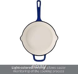 Legacy Enameled Cast Iron Collection 10 Fry Pan Helper Handle Gorgeous Blue