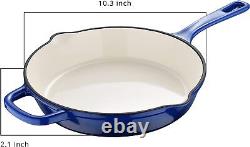 Legacy Enameled Cast Iron Collection 10 Fry Pan Helper Handle Gorgeous Blue