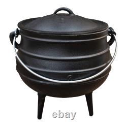 Lehman's Campfire Cooking Kettle Pot Cast Iron Potjie with 3 Legs and Lid