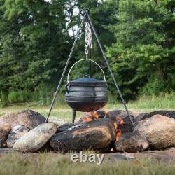 Lehman's Campfire Cooking Kettle Pot Cast Iron Potjie with 3 Legs and Lid