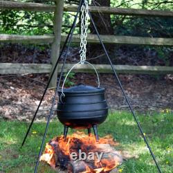 Lehman's Campfire Cooking Kettle Pot Cast Iron Potjie with 3 Legs and Lid