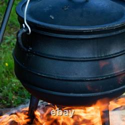 Lehman's Campfire Cooking Kettle Pot Cast Iron Potjie with 3 Legs and Lid
